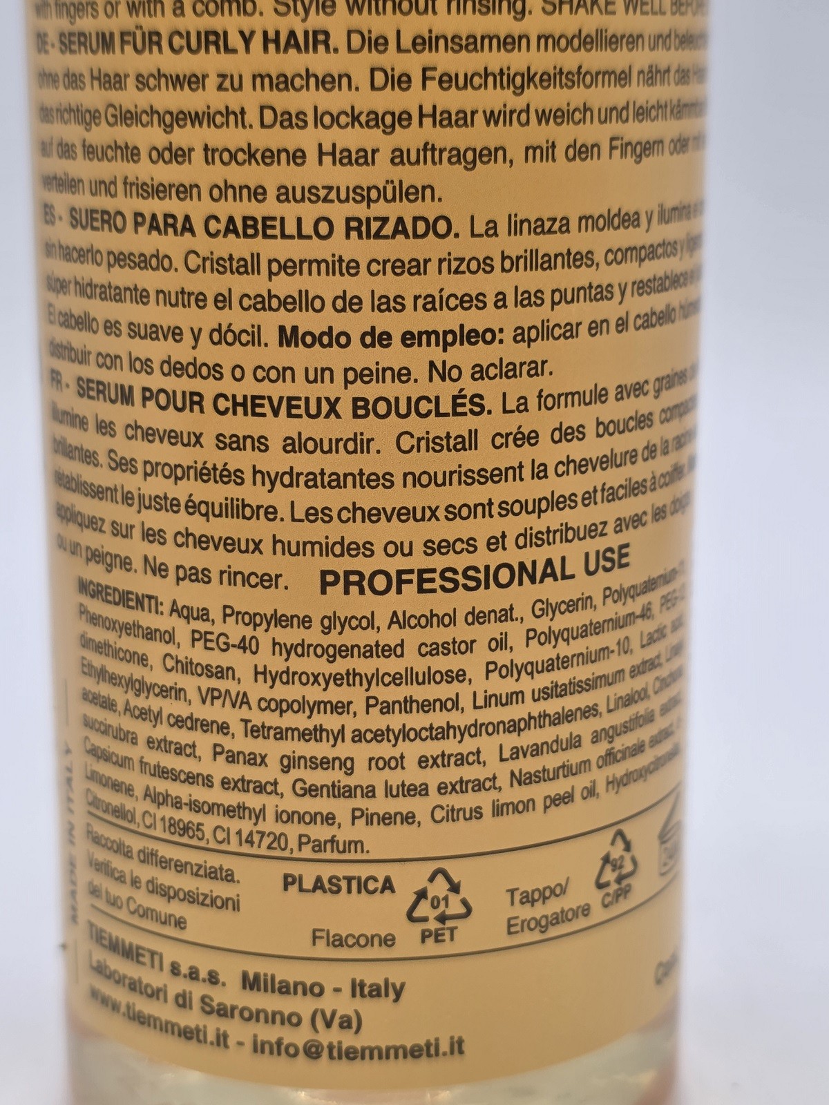 TMT Cristall Ricciolo Compatto Semi di Lino 150ml – Siero Definizione Ricci e Onde Tmt www.essenzetotalstyle.com 