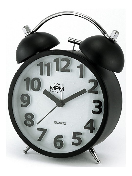 MPM Quality Sveglia analogica in metallo MPM Happy Morning - nera C01.4056.90 unisex