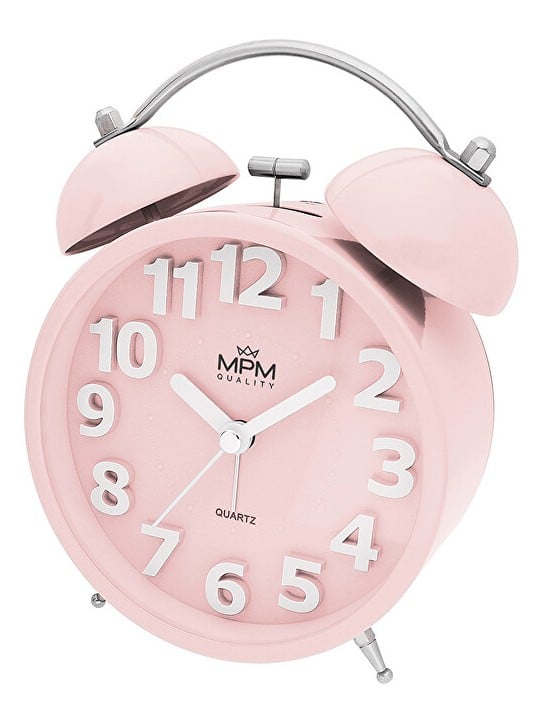 MPM Quality Sveglia analogica in metallo MPM Happy Morning - rosso chiaro C01.4056.21 donna