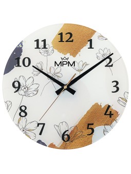 MPM Quality Orologio da parete in vetro Fiores E09.4377 unisex