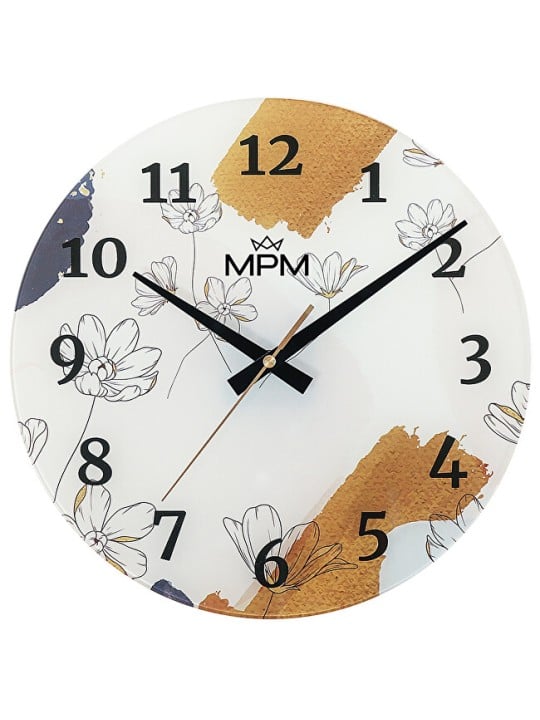 MPM Quality Orologio da parete in vetro Fiores E09.4377 unisex