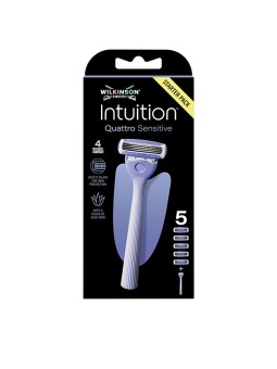 Wilkinson Rasoio elettrico Sword Intuition Quattro Sensitive + lama di ricambio per donna, 5 pezzi.