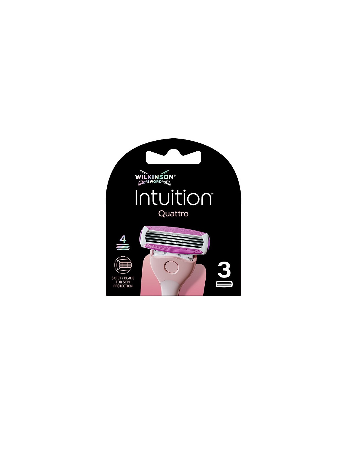 Wilkinson Testine di ricambio per rasoio Intuition Quattro, 3 pezzi