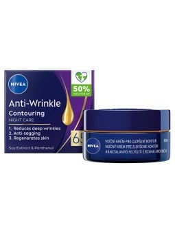 Nivea Crema notte per ridefinire i contorni del viso 65+ Trattamento notte antirughe e ridefinitore dei contorni 50 ml donna