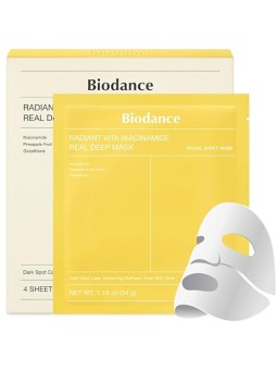 Biodance Maschera viso illuminante in tessuto Radiant Vita Niacinamide Real Deep Mask 34g