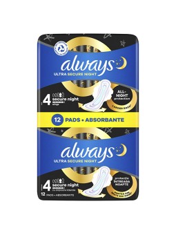 Always Assorbenti igienici notturni Ultra Extra Protezione Notte, confezione da 12 pezzi. donna