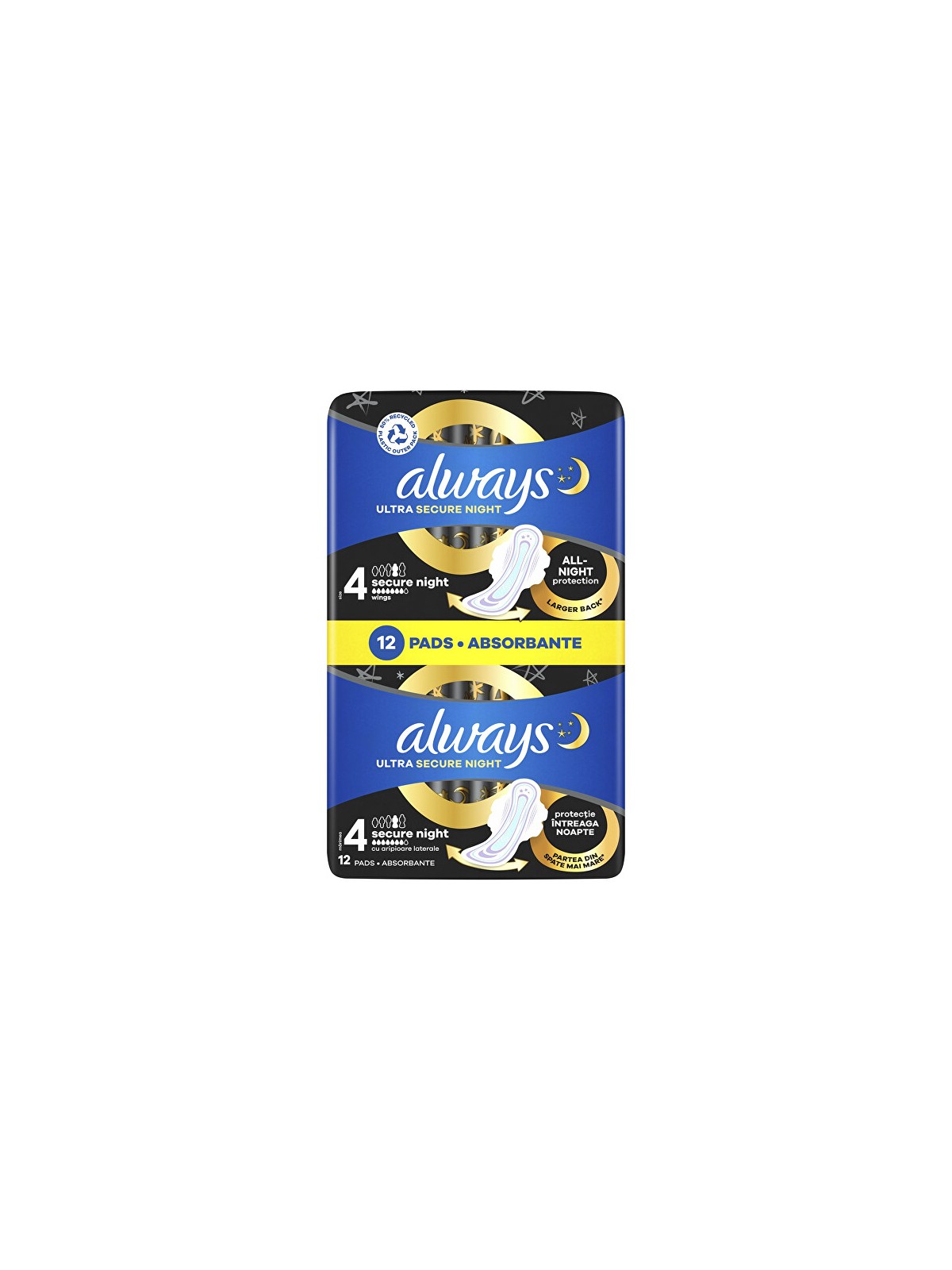 Always Assorbenti igienici notturni Ultra Extra Protezione Notte, confezione da 12 pezzi. donna
