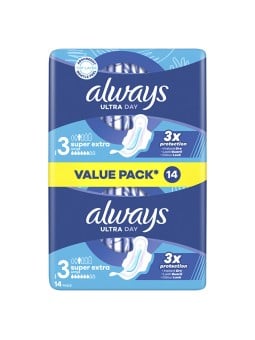 Always Assorbenti igienici Ultra Day Super Extra Duo, confezione da 14 pezzi donna