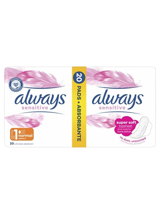 Always Assorbenti igienici Ultra Sensitive Normal Duo, 20 pezzi donna