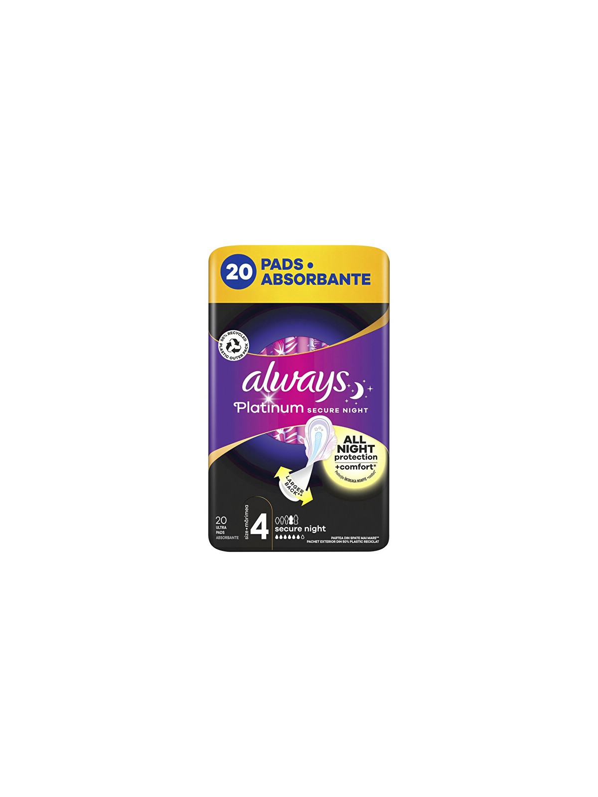 Always Assorbenti igienici Ultra Platinum Secure Night, 20 pezzi donna
