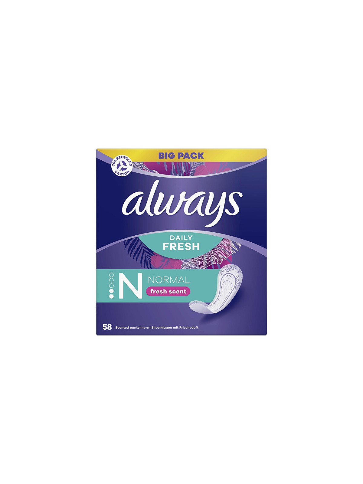 Always Salvaslip deodoranti normali, 58 pezzi donna