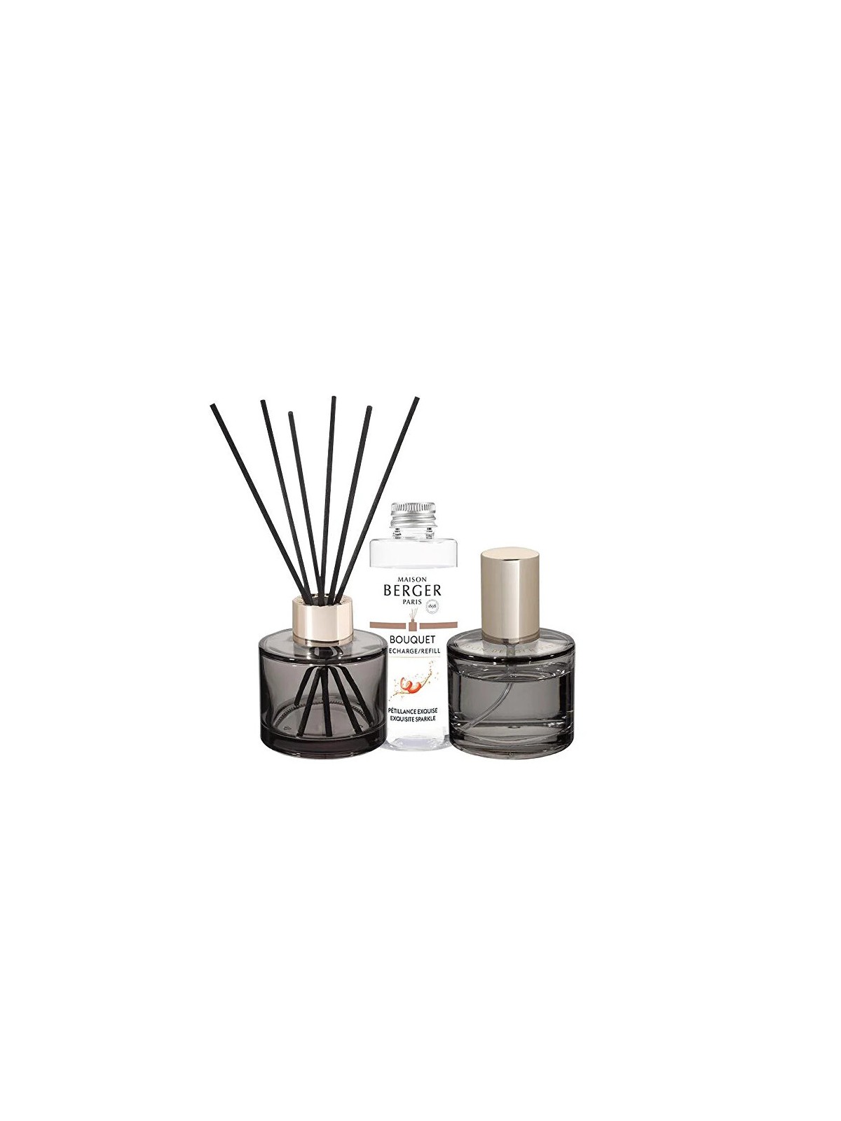 Maison Berger Paris Set regalo diffusore di aromi Rosalie grigio + ricarica e spray per ambienti con glitter intensi unisex
