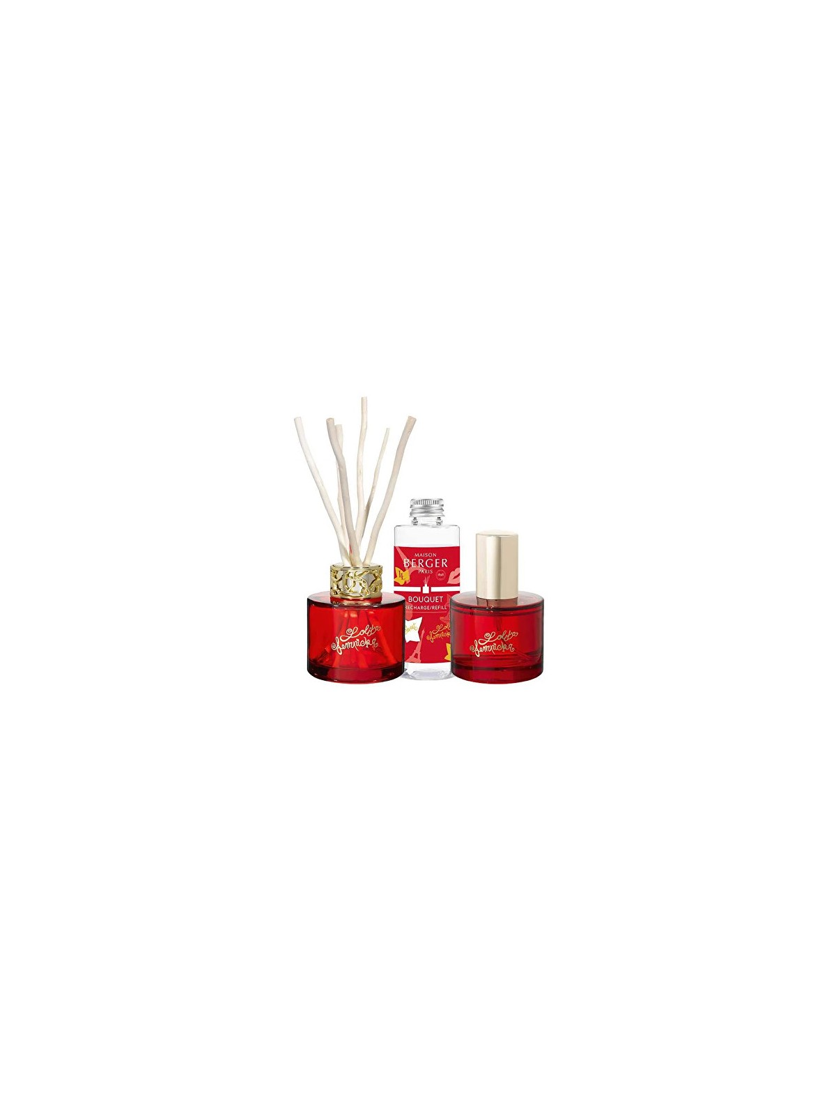 Maison Berger Paris Set regalo mini diffusore Lolita Lempicka rosso + ricarica e spray per ambienti Lolita Lempicka dolce unisex