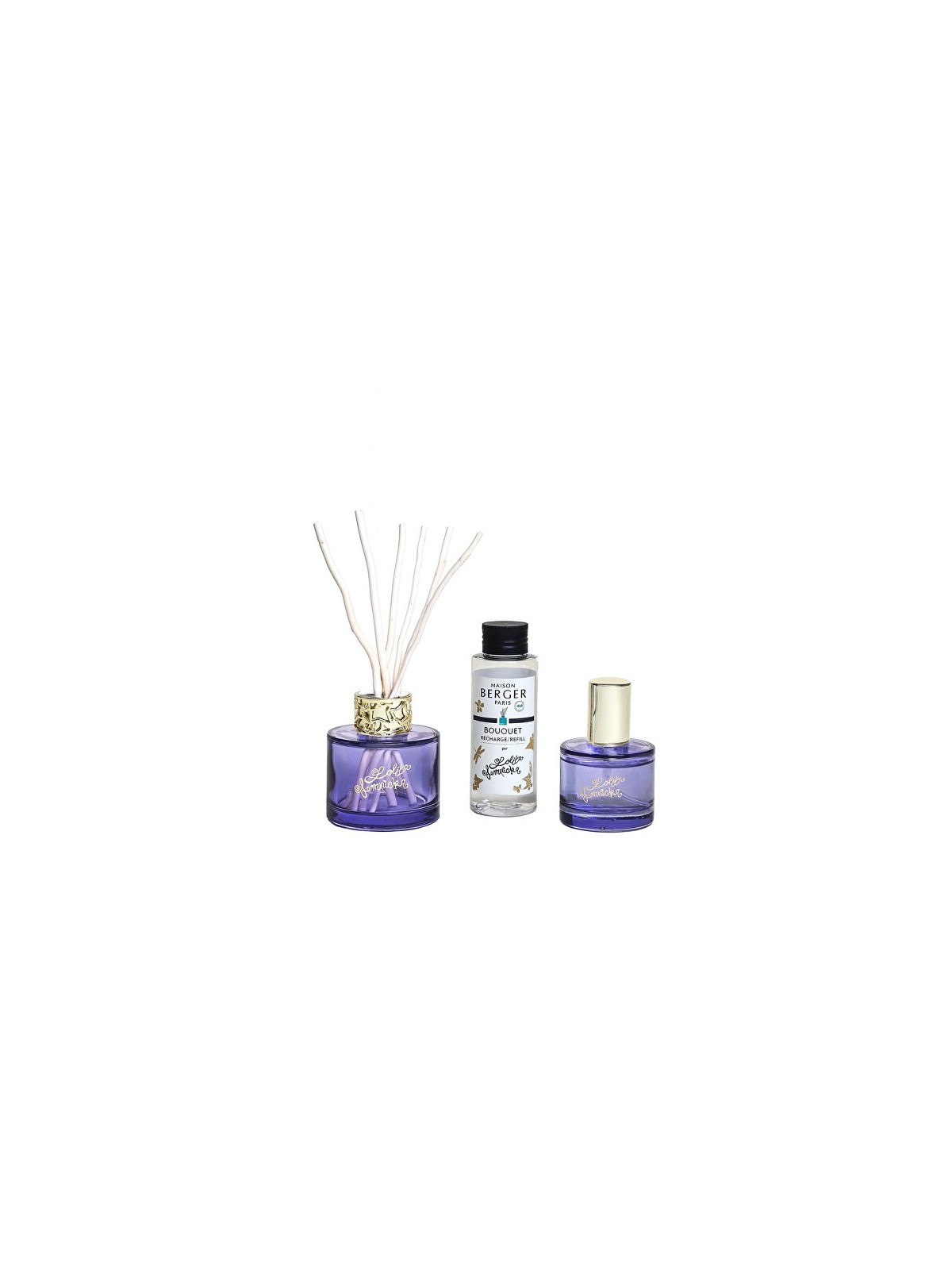Maison Berger Paris Set regalo mini diffusore Lolita Lempicka viola + ricarica e spray per ambienti Lolita Lempicka unisex