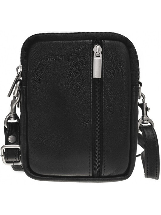 SEGALI Borsa a tracolla da uomo in pelle 6032 nera uomo