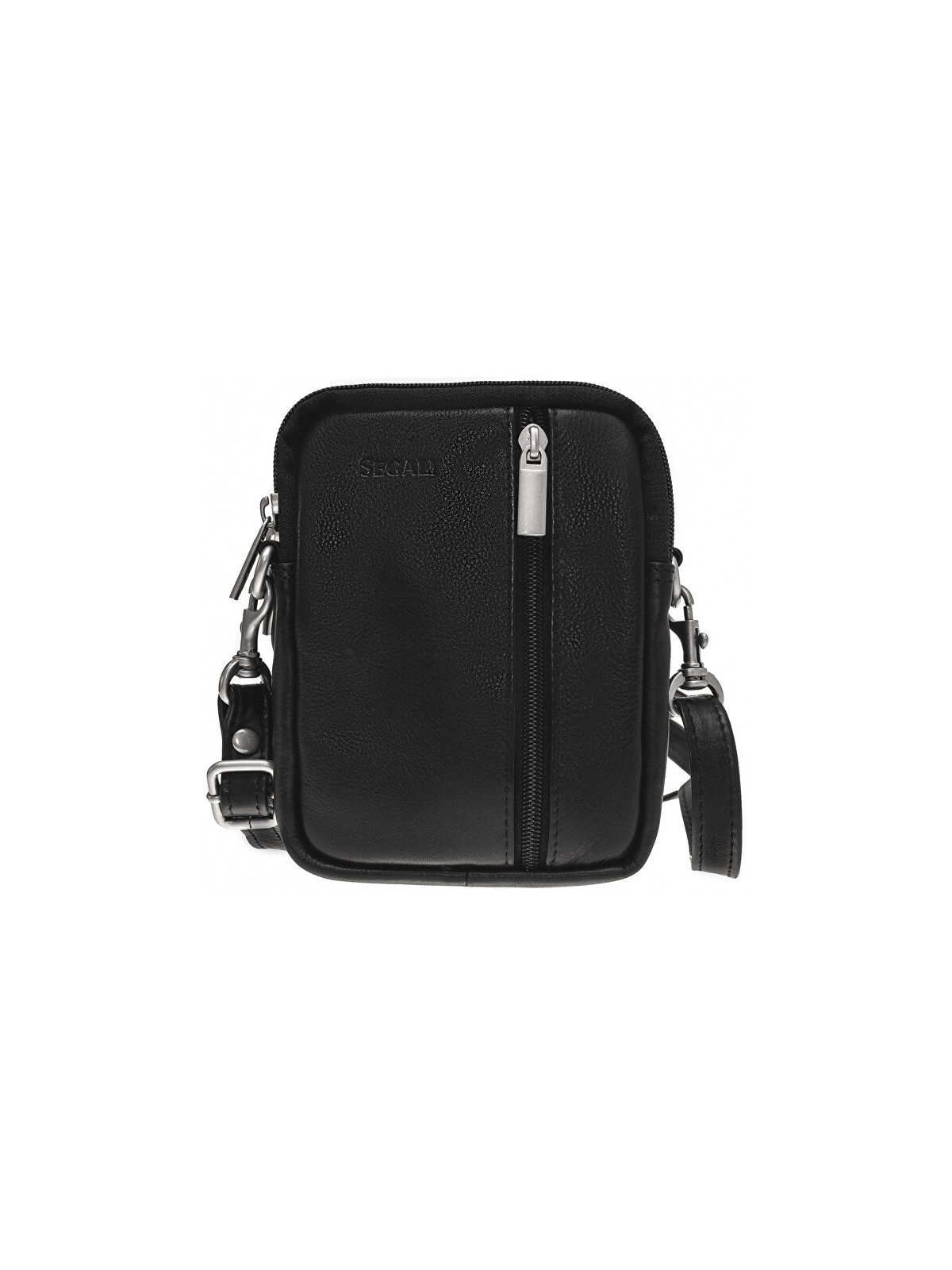 SEGALI Borsa a tracolla da uomo in pelle 6032 nera uomo