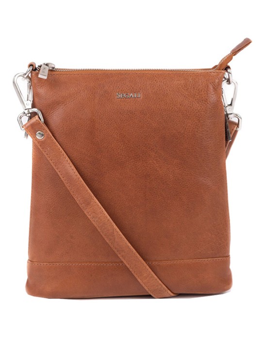 SEGALI Borsa a tracolla da donna in pelle 9060 color cognac donna
