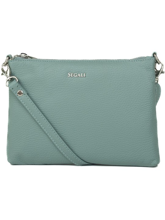 SEGALI Borsa a tracolla da donna in pelle A6C color salvia donna