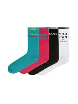 Funky Steps Confezione da 4 paia - calzini da donna FSC037 donna