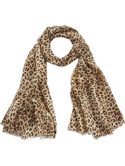 Verde Sciarpa da donna 03-2531 con stampa animalier donna