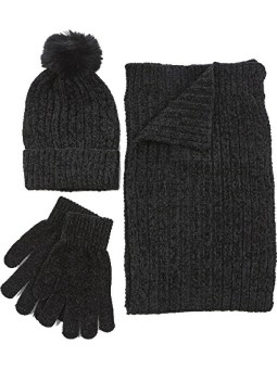 Verde Completo da donna - cappello, sciarpa e guanti 06-1287 Nero donna