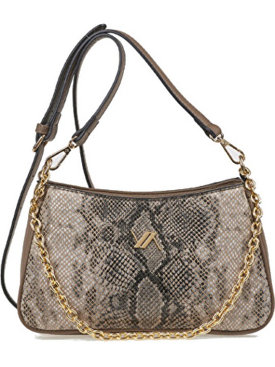 Verde Borsa a tracolla da donna 16-8177 con stampa animalier color tortora donna
