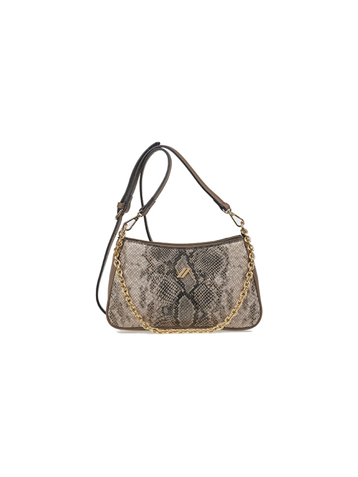 Verde Borsa a tracolla da donna 16-8177 con stampa animalier color tortora donna