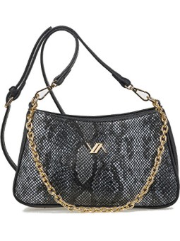 Verde Borsa a tracolla da donna 16-8177 con stampa animalier nera donna