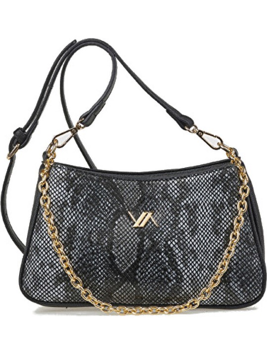 Verde Borsa a tracolla da donna 16-8177 con stampa animalier nera donna