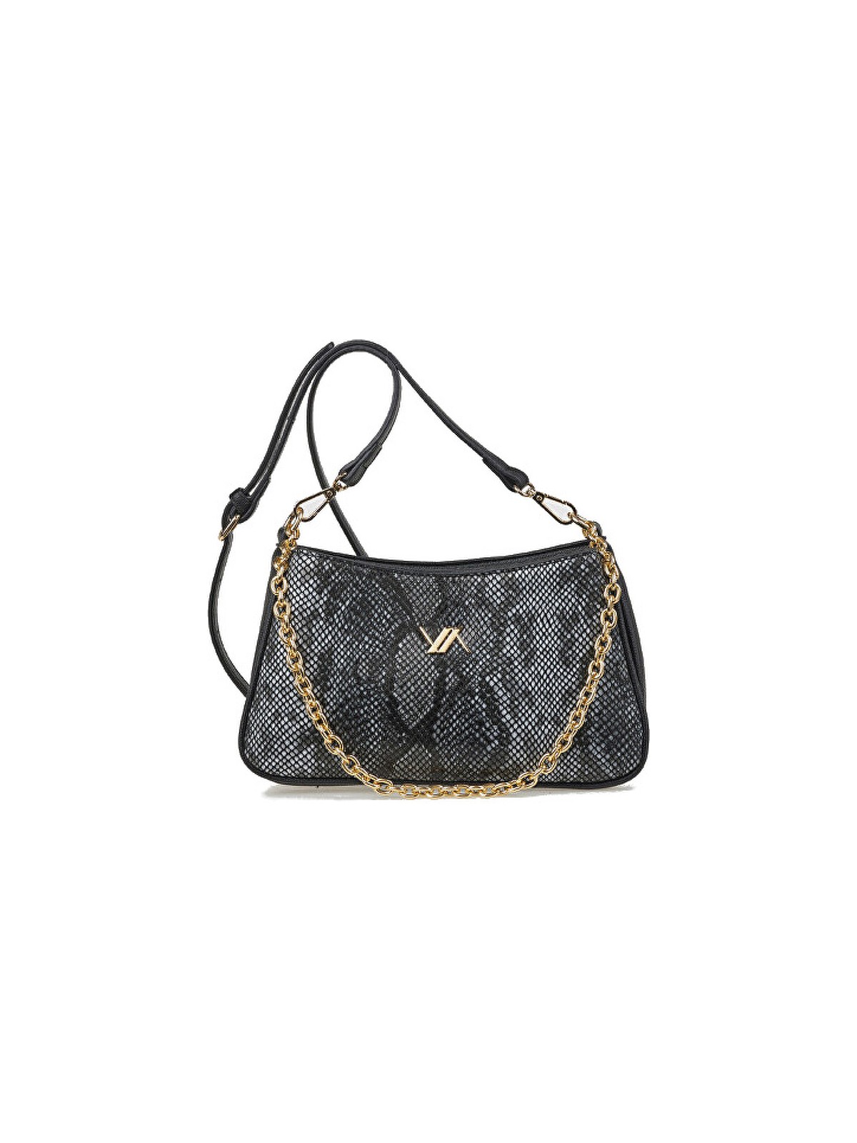 Verde Borsa a tracolla da donna 16-8177 con stampa animalier nera donna