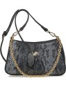 Verde Borsa a tracolla da donna 16-8177 con stampa animalier nera donna