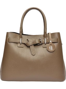Anna Luchini Borsa da donna in pelle AL 117 Fango donna