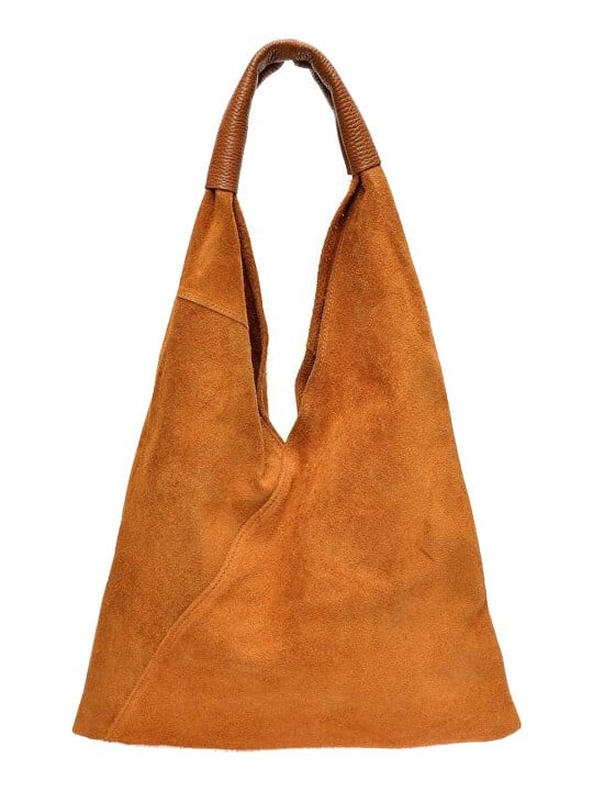 Anna Luchini Borsa a tracolla da donna in pelle modello Hobo AL 8166 color cognac donna