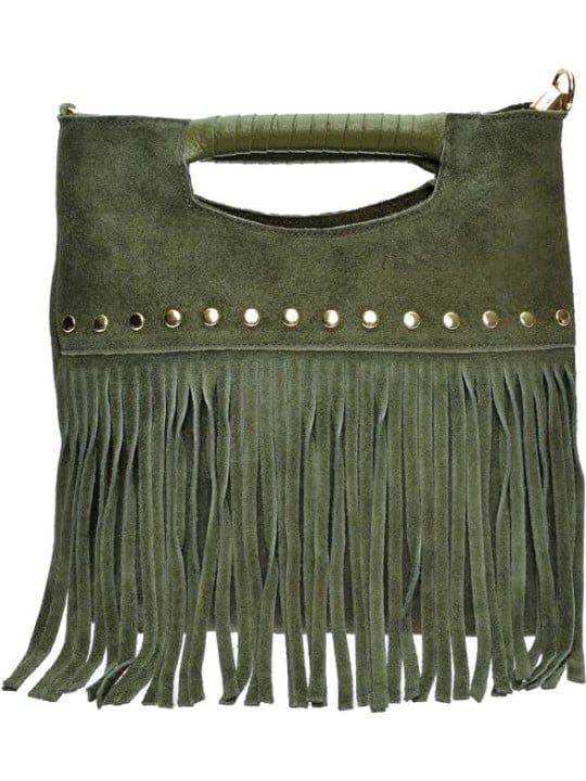 Luisa Vannini Borsa a mano da donna in pelle LV 8189T Verde Militare donna
