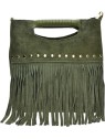 Luisa Vannini Borsa a mano da donna in pelle LV 8189T Verde Militare donna