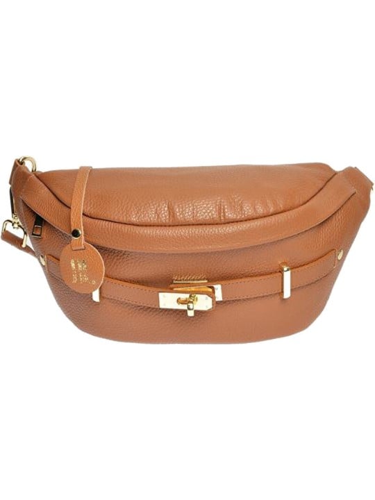 Anna Luchini Borsa a rene da donna in pelle AL 1850 Cognac Scuro donna