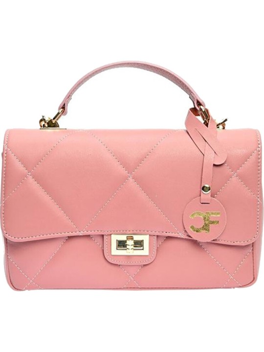 Carla Ferreri Borsa a tracolla da donna in pelle CF2211 Rosa Scuro donna
