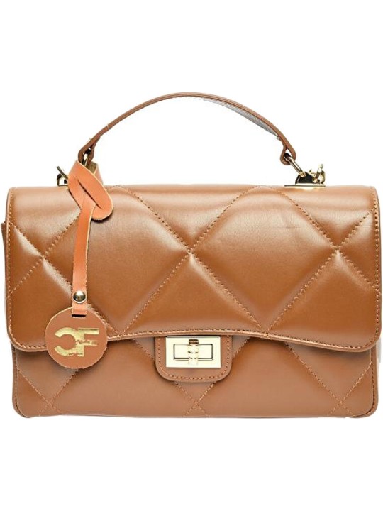 Carla Ferreri Borsa a tracolla da donna in pelle CF2211 color cognac donna