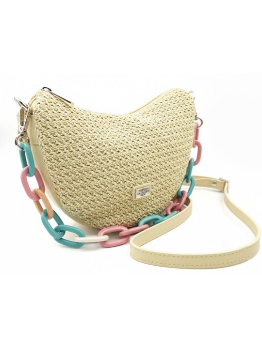 Caramelo Borsa da donna in pelle Banana Bag 82330 Mostaza donna