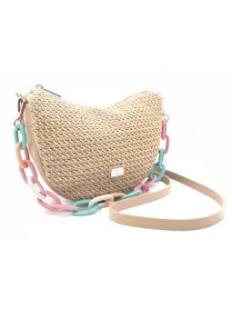Caramelo Borsa da donna in pelle Banana Bag 82330 color cammello donna