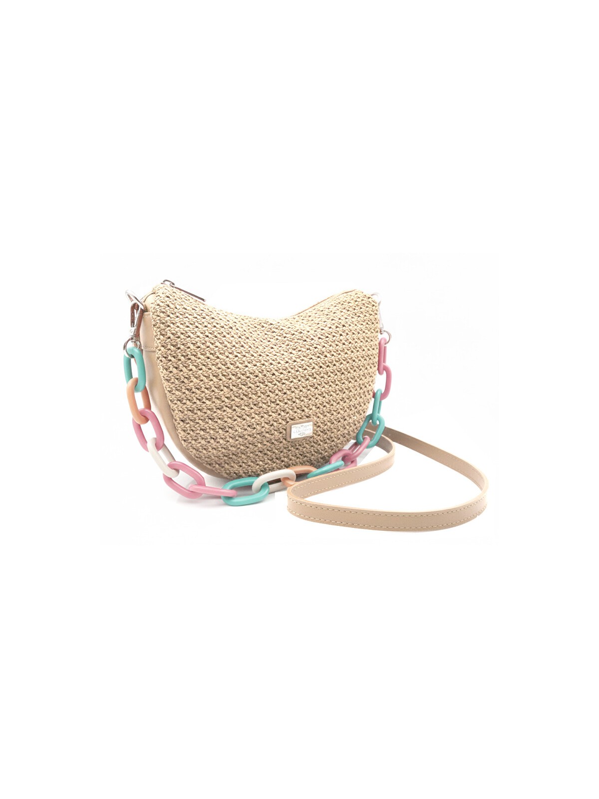 Caramelo Borsa da donna in pelle Banana Bag 82330 color cammello donna