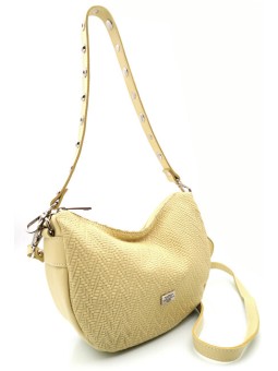 Caramelo Borsa da donna in pelle Banana Bag 82343 Amarillo donna