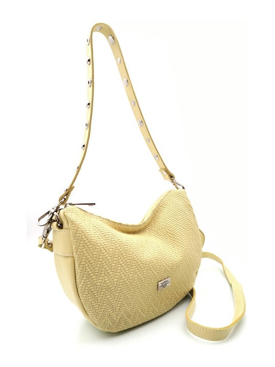 Caramelo Borsa da donna in pelle Banana Bag 82343 Amarillo donna