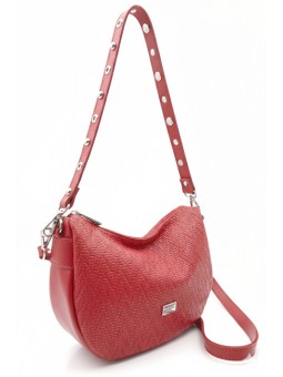 Caramelo Borsa da donna in pelle Banana Bag 82343 Rosso donna