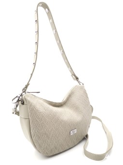 Caramelo Borsa da donna in pelle Banana Bag 82343 Beige donna
