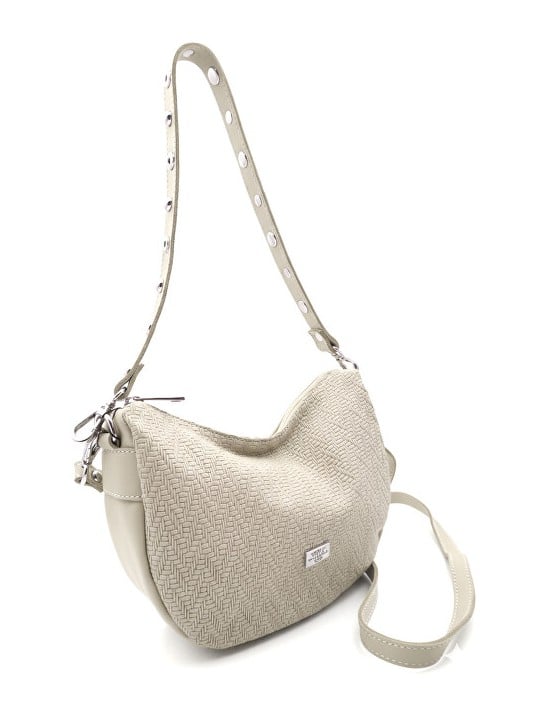 Caramelo Borsa da donna in pelle Banana Bag 82343 Beige donna