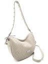 Caramelo Borsa da donna in pelle Banana Bag 82343 Beige donna