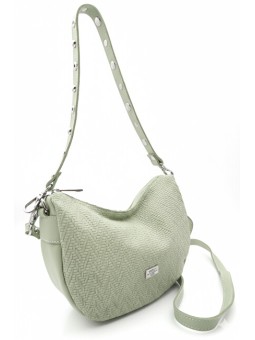 Caramelo Borsa da donna in pelle Banana Bag 82343 Verde donna