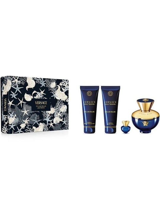 Versace Pour Femme Dylan Blue - eau de parfum 100ml + lozione corpo 100ml + gel doccia 100ml + eau de parfum 5ml donna