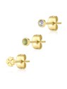 S'Agapõ Set di tre orecchini Lucky CLICK SCK168 placcati in oro donna